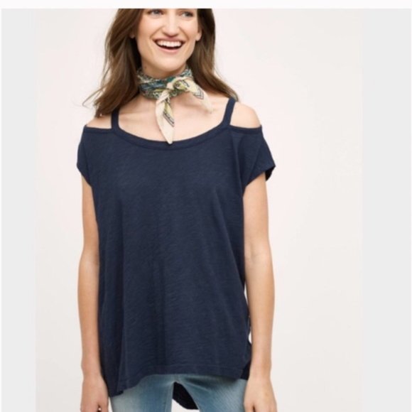 Anthropologie Left of Center Cold Shoulder Top - Picture 1 of 9
